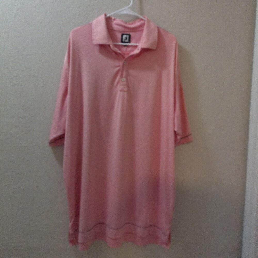 FootJoy Men’s XL Pink Heather Performance Golf Polo Shirt Moisture Wicking